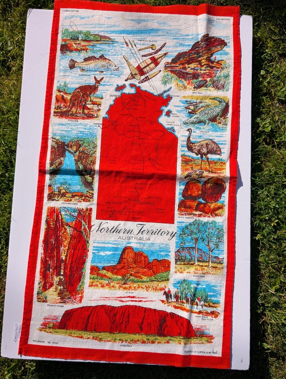 3/$20 vintage linen souvenir tea towel
